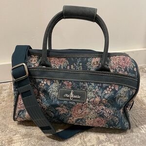 Vintage Atlantic Luggage 14" Tapestry Weekend Floral Bag Travel Mrs.Doubtfure